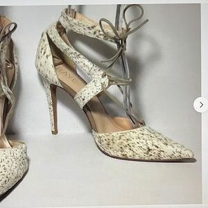 NWOB RAYE Hair Calf Anklestrap Lace Up Pumps